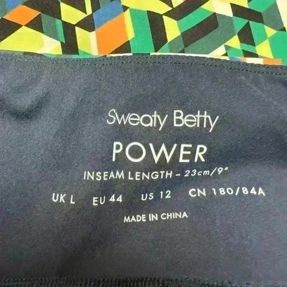 𝅺sweaty Betty Power High Waist Pocket Bike Shorts Size 12 - Picture 9 of 12